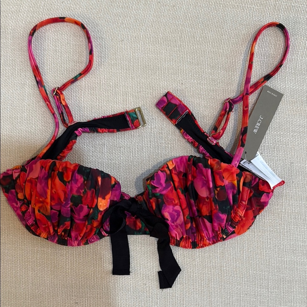 NWT J. Crew floral bikini top
